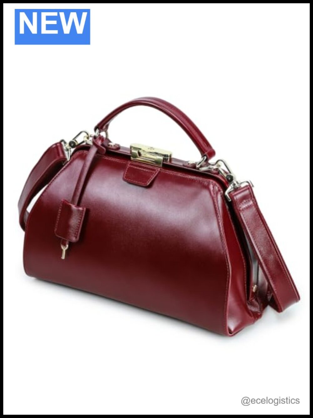 Vintage Full Grain Leather Doctor Bag Purse Top-Handle